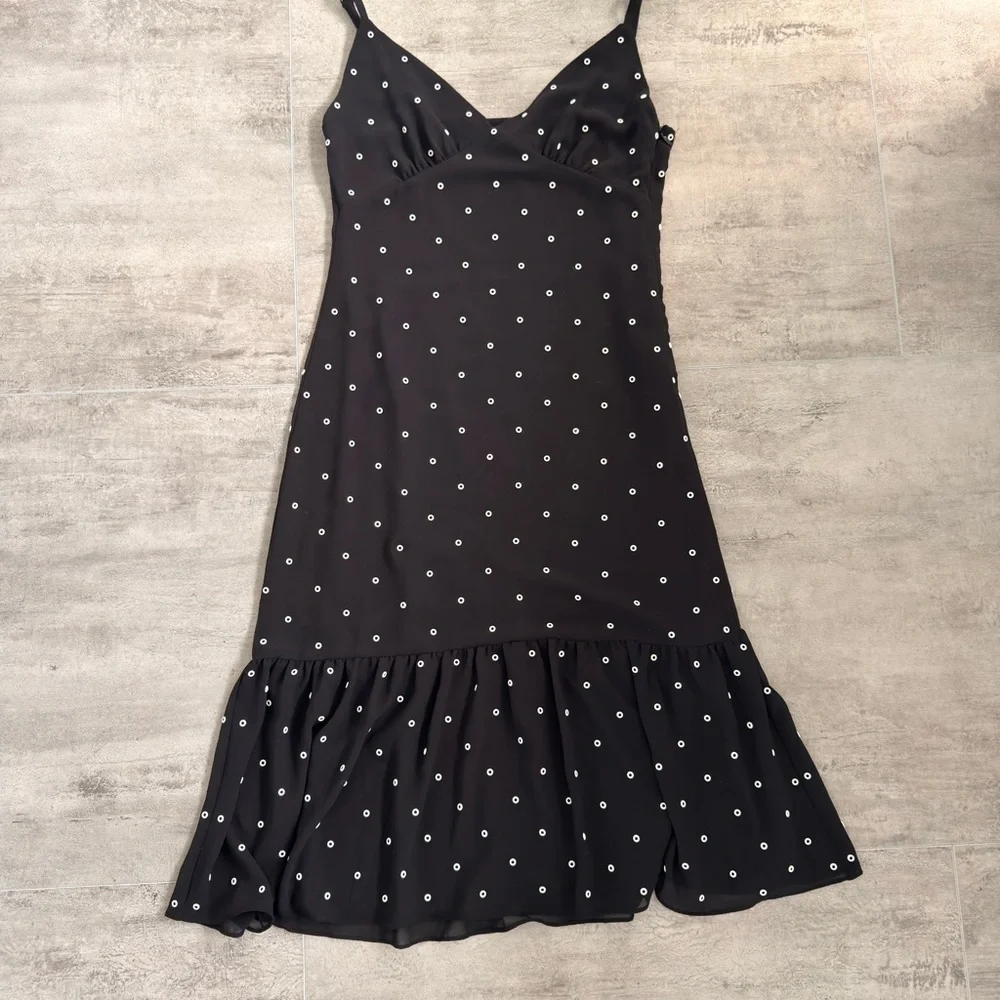 MICHAEL KORS Grommeted Georgette Black Slip Dress Sz XXS
